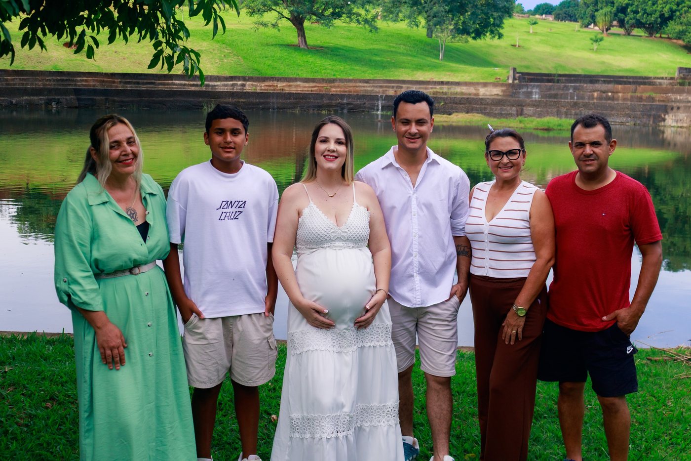 Família participando do ensaio